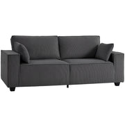 86" 3 Seater Modern Corduroy Sofa - Dark Grey-Home Furnishings > Living Room Furniture > Sofas & Reclining Chairs > 3-Seater Sofas-DECOROLALA