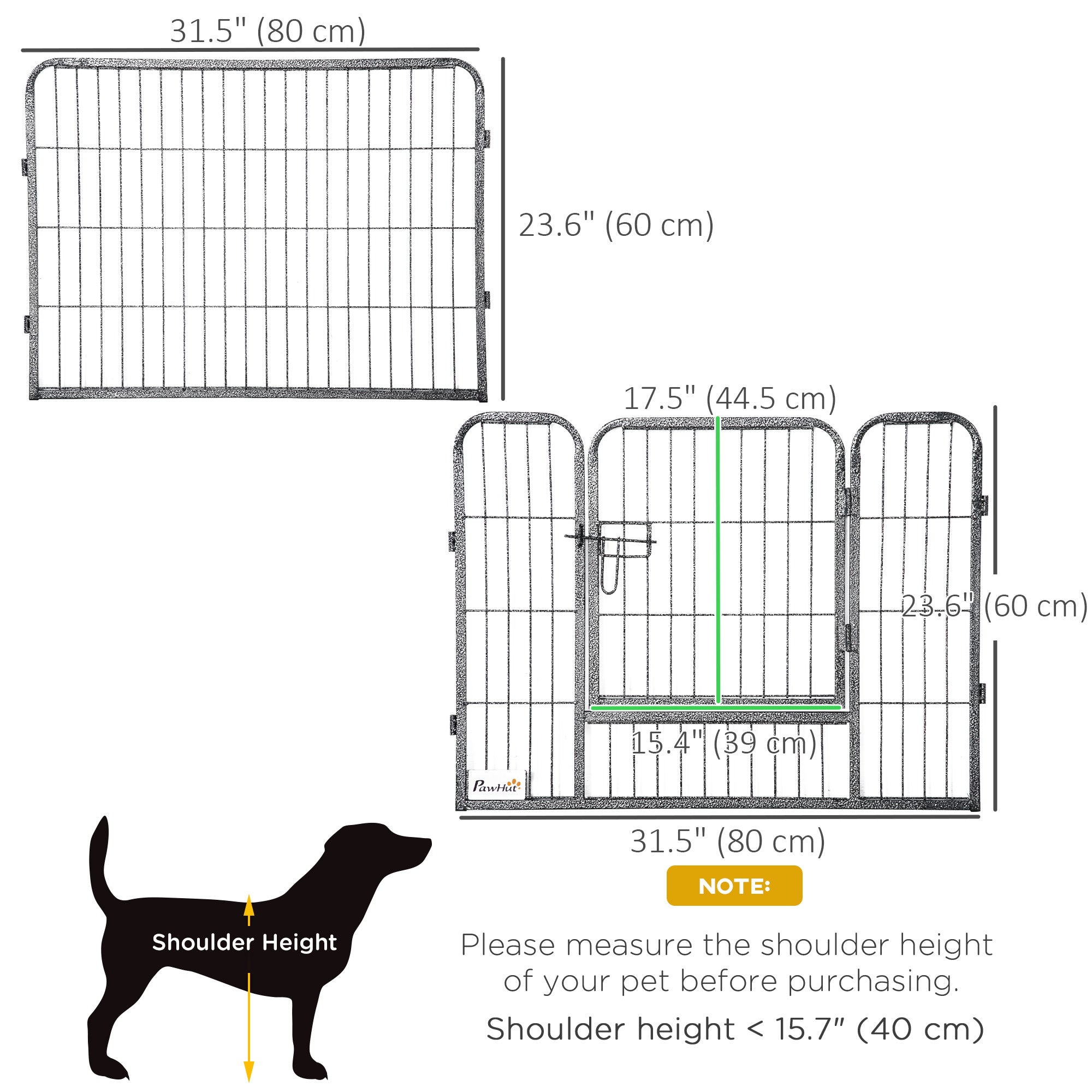 Parc à jeu robuste pour chiens, 16 panneaux, clôture pour animaux, parc d’exercice portable pour chiots, avec 2 portes à loquet verrouillable, pour une utilisation intérieure ou extérieure, hauteur de 23,5 pouces