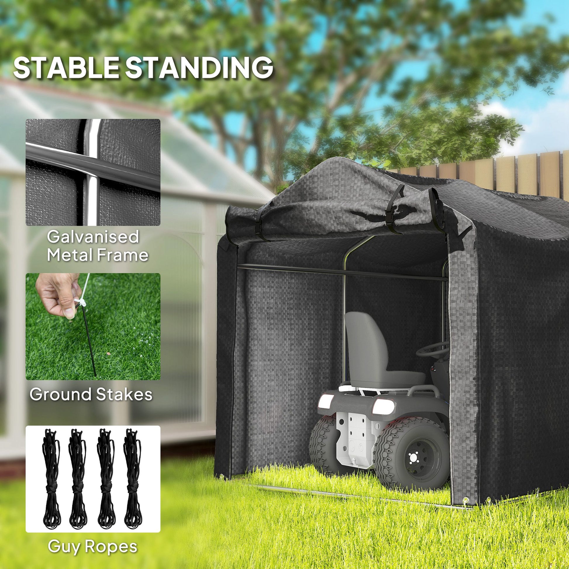 87" Outdoor Bike Storage Shed - Black Portable Tent-Patio & Garden > Lawn & Garden > Sheds > Portable Shed-DECOROLALA