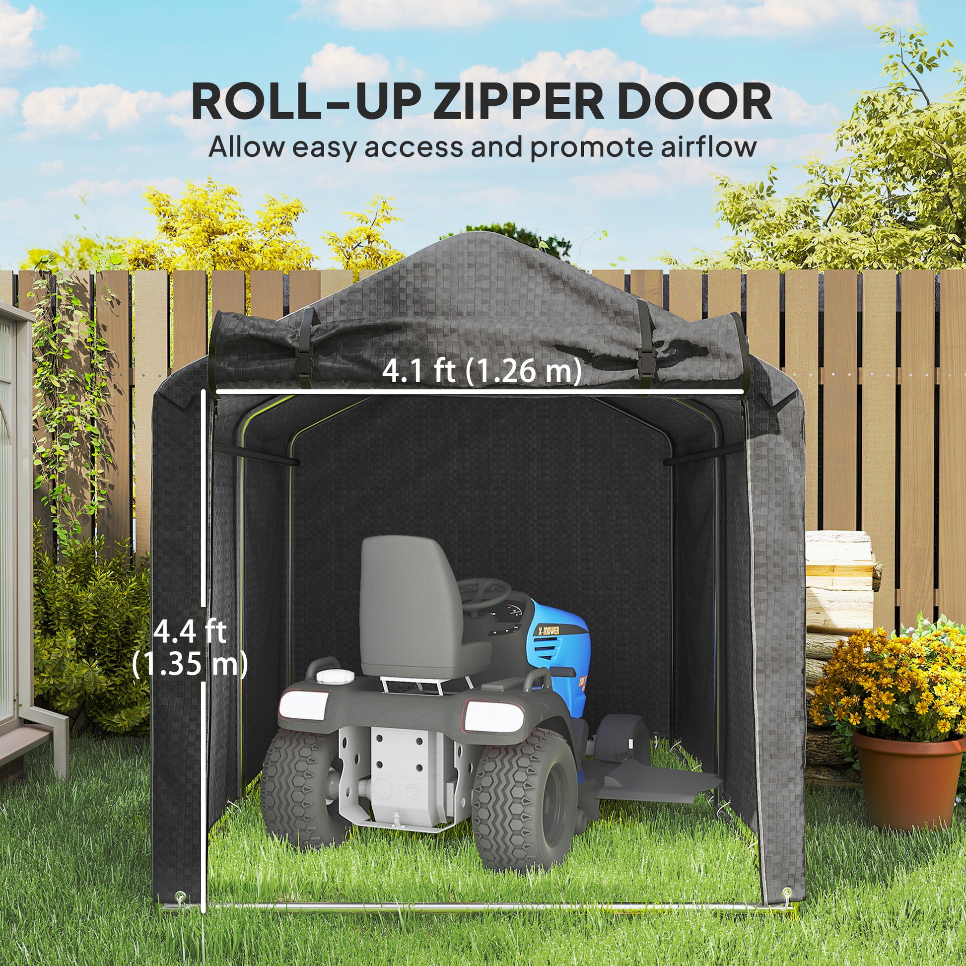 87" Outdoor Bike Storage Shed - Black Portable Tent-Patio & Garden > Lawn & Garden > Sheds > Portable Shed-DECOROLALA
