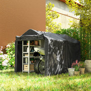 87" Outdoor Bike Storage Shed - Black Portable Tent-Patio & Garden > Lawn & Garden > Sheds > Portable Shed-DECOROLALA