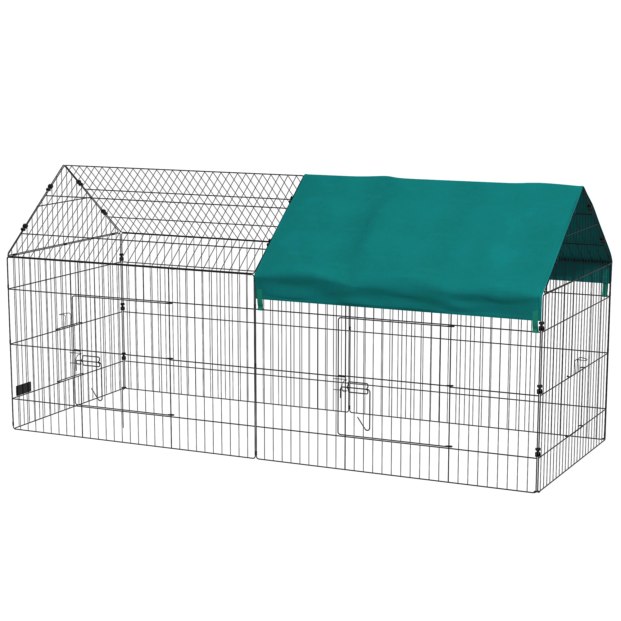 87" Small Animal Cage with UV Shade Roof - Green Steel Wire-Small Animals-DECOROLALA
