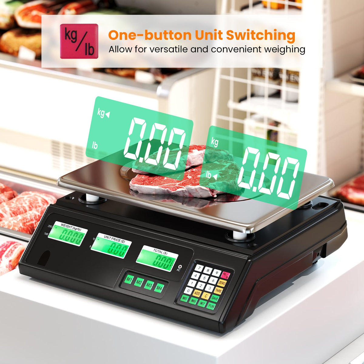 88lb Price Computing Scale Digital Commercial Food Scale with Counting Function-Kitchen Tools-DECOROLALA