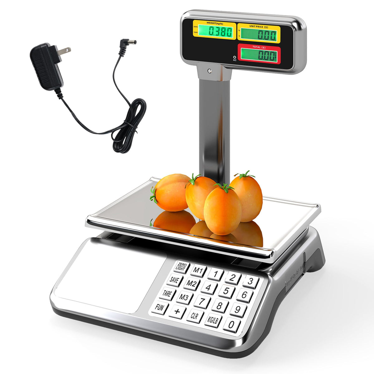 88lb Price Computing Scale with Pole Dual LCD Display Digital Commercial Food Scale-Kitchen Tools-DECOROLALA