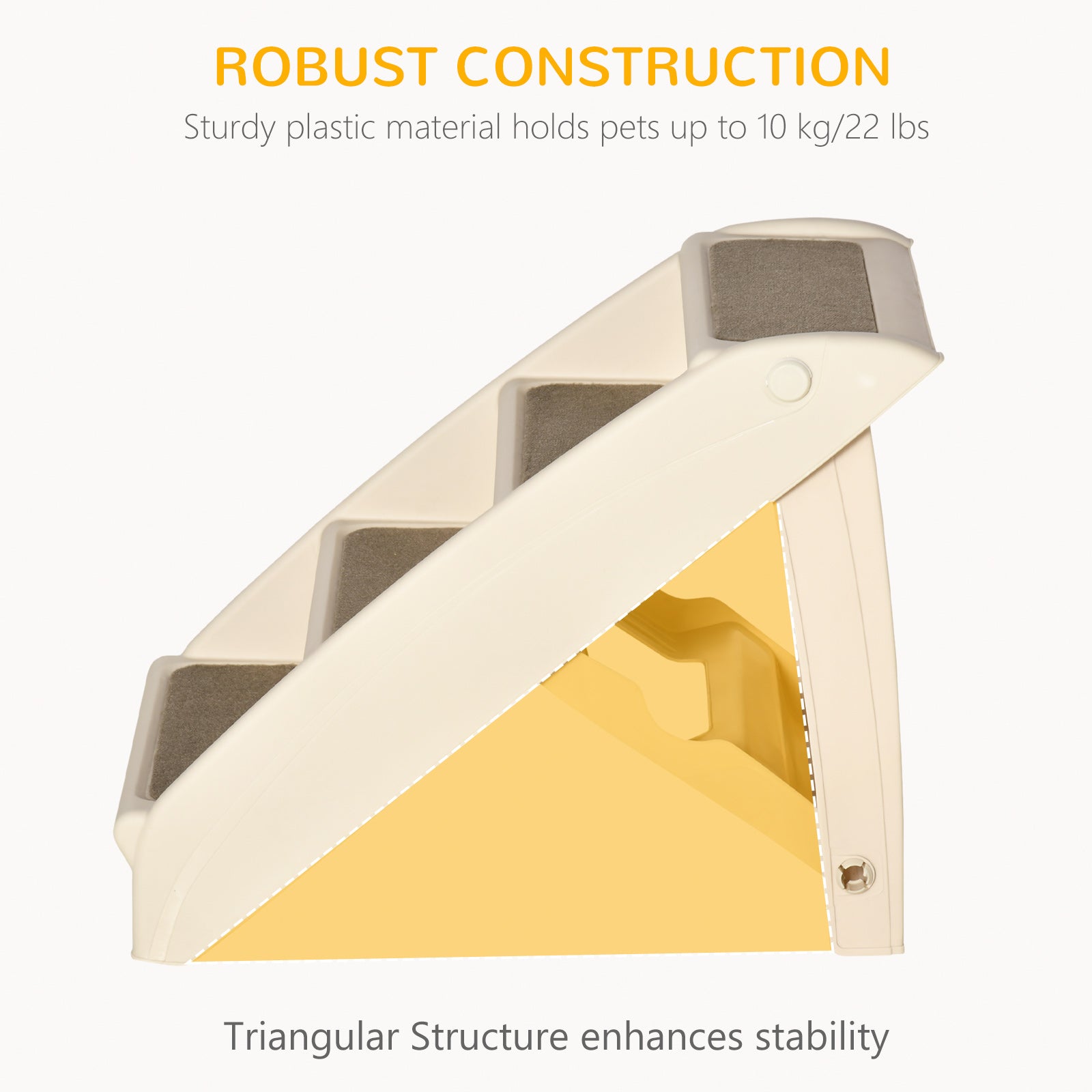 Escalier portable pour chiens à 4 niveaux, marches pliables pour petits chiens, marches légères pour chats, avec tapis doux antidérapants, pour lit haut et canapé, beige
