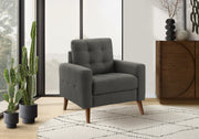 Mid Century Modern Accent Chair - 31" Wide Dark Grey Fabric