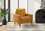 Mid Century Upholstered Accent Chair - 31" Wide Orange Fabric
