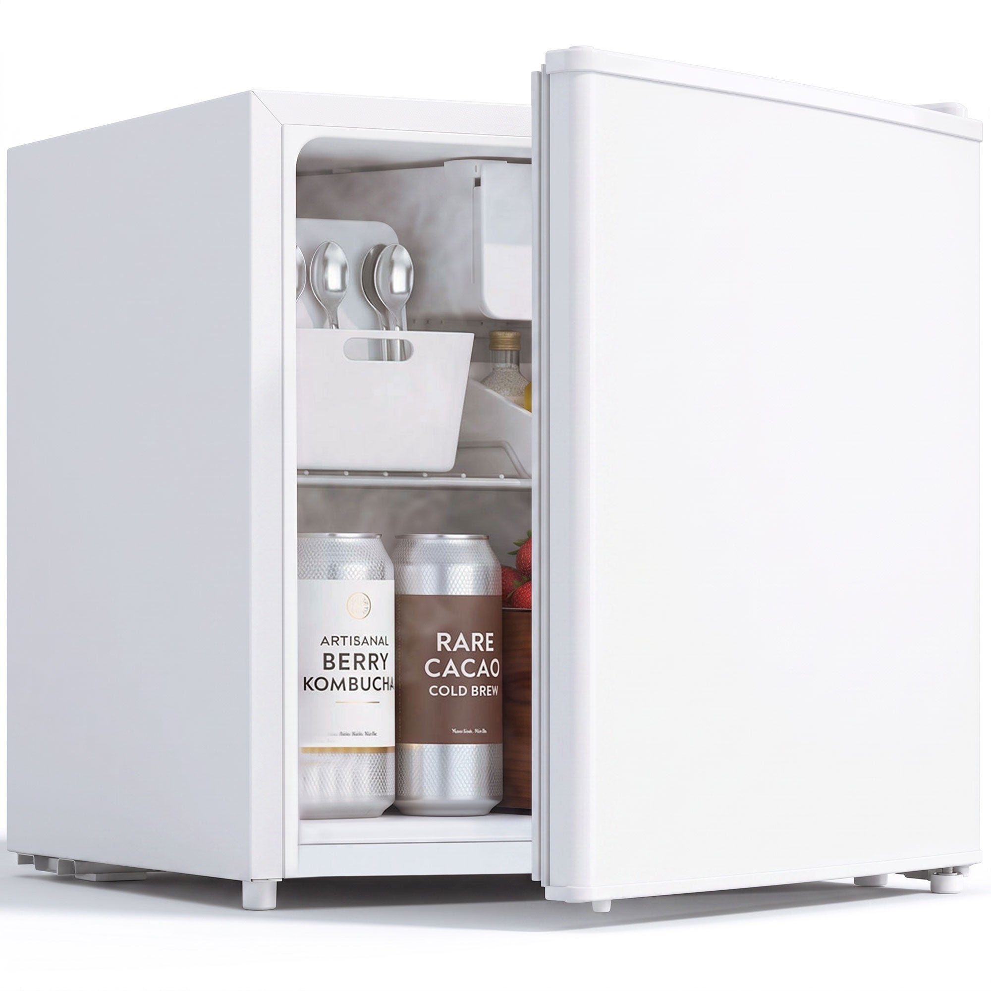 Réfrigérateur mini-bar compact à porte simple de 1,62 pi³, avec compartiment congélateur, thermostat réglable, blanc