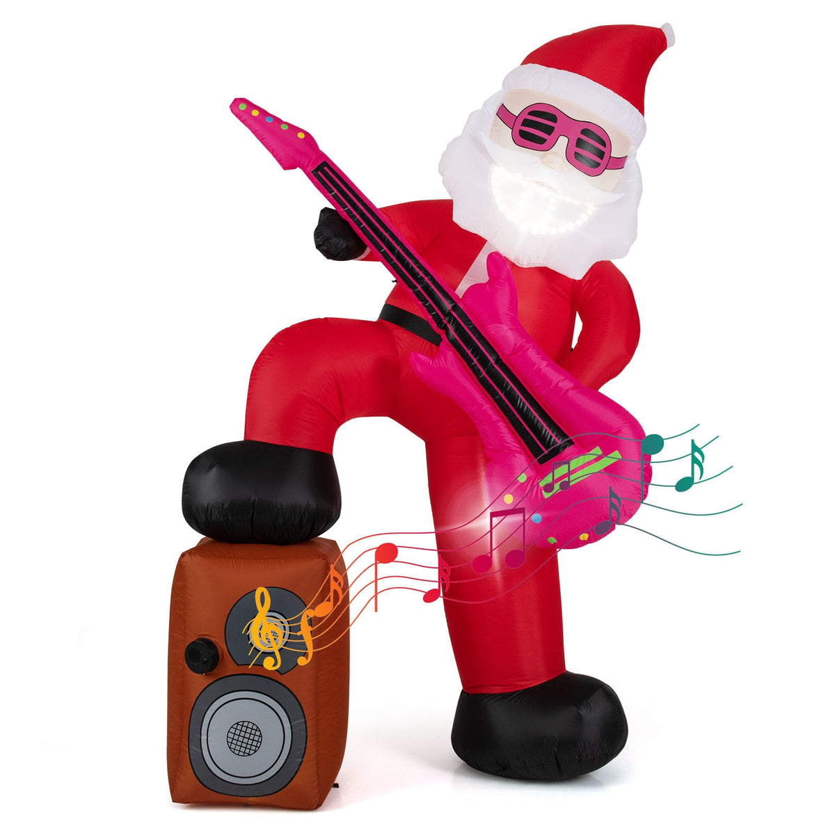 8.4 ft Inflatable Santa Claus with Sound-synced Light Effect and LED Lights-Christmas Decorations & Accessories-DECOROLALA