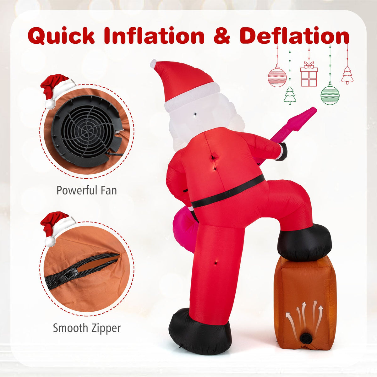 8.4 ft Inflatable Santa Claus with Sound-synced Light Effect and LED Lights-Christmas Decorations & Accessories-DECOROLALA