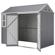 8.5' x 5.5' Metal Garden Storage Shed - Light Grey-Patio & Garden > Lawn & Garden > Sheds-DECOROLALA