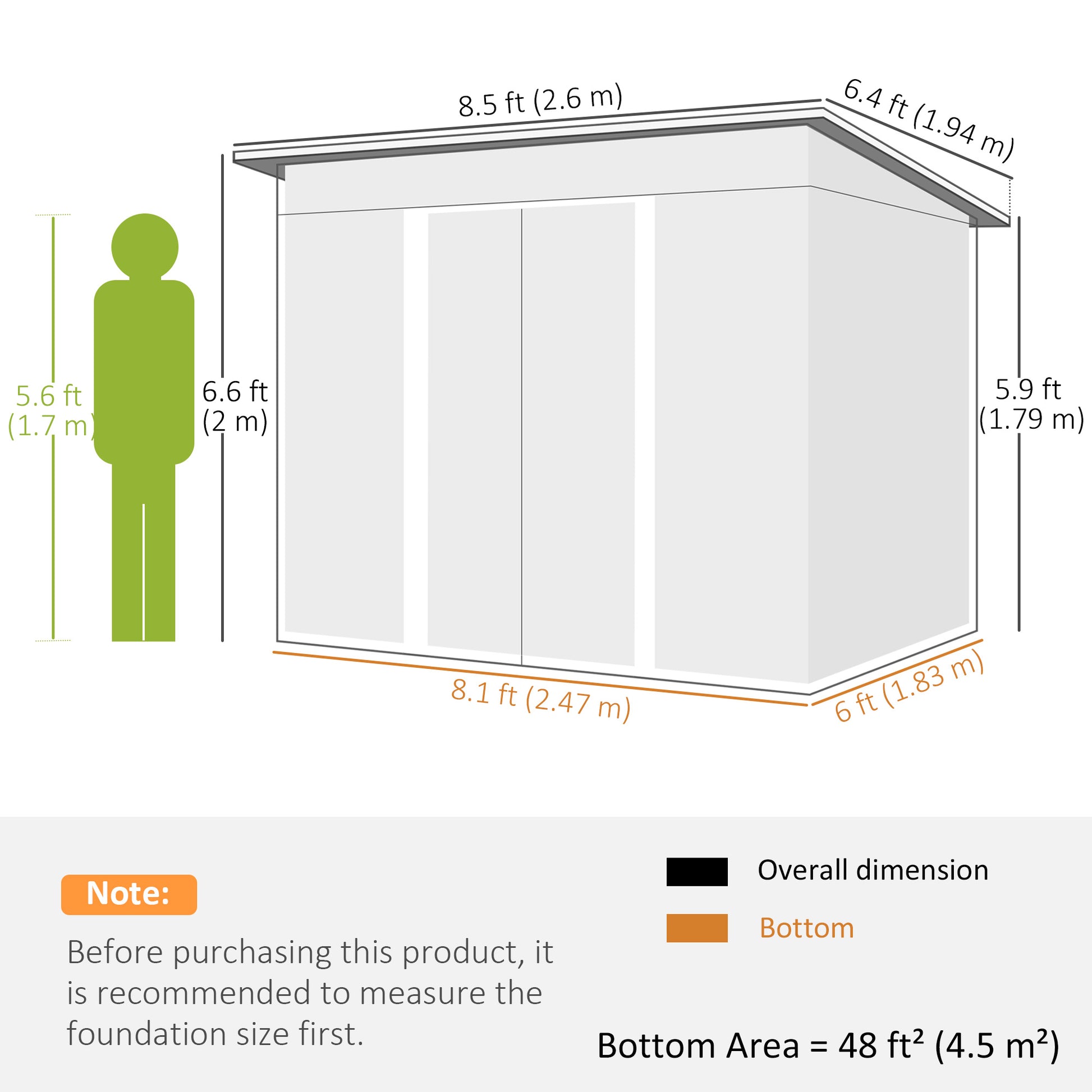8.5' x 6' Steel Outdoor Garden Storage Shed - Grey Galvanized Steel-Patio & Garden > Lawn & Garden > Sheds-DECOROLALA