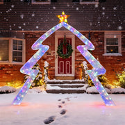 8.8 Feet Christmas Tree-shaped Archway with Top Star-Christmas Decorations & Accessories-DECOROLALA