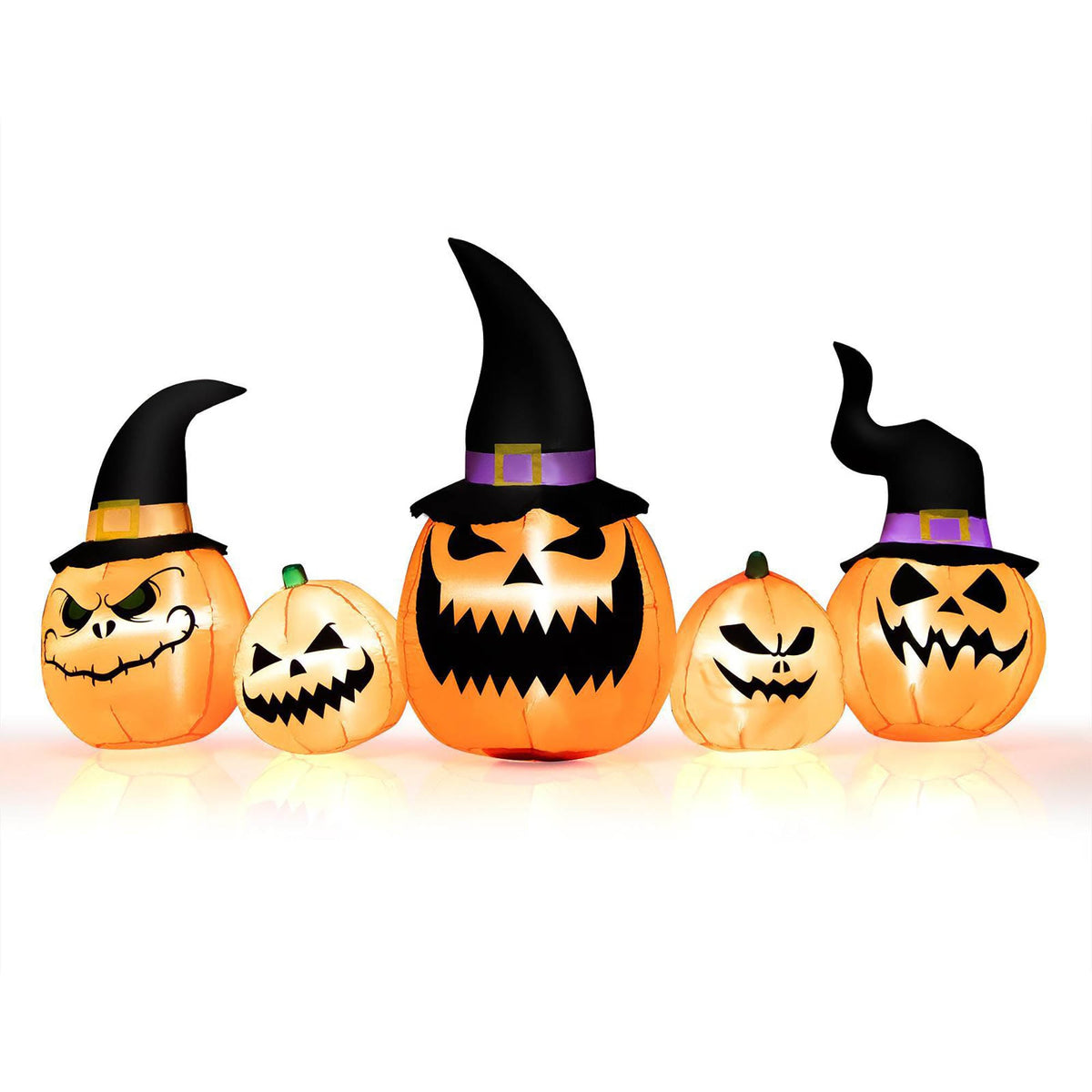 8ft Halloween Inflatable Pumpkin Family with LED Lights-Halloween-DECOROLALA