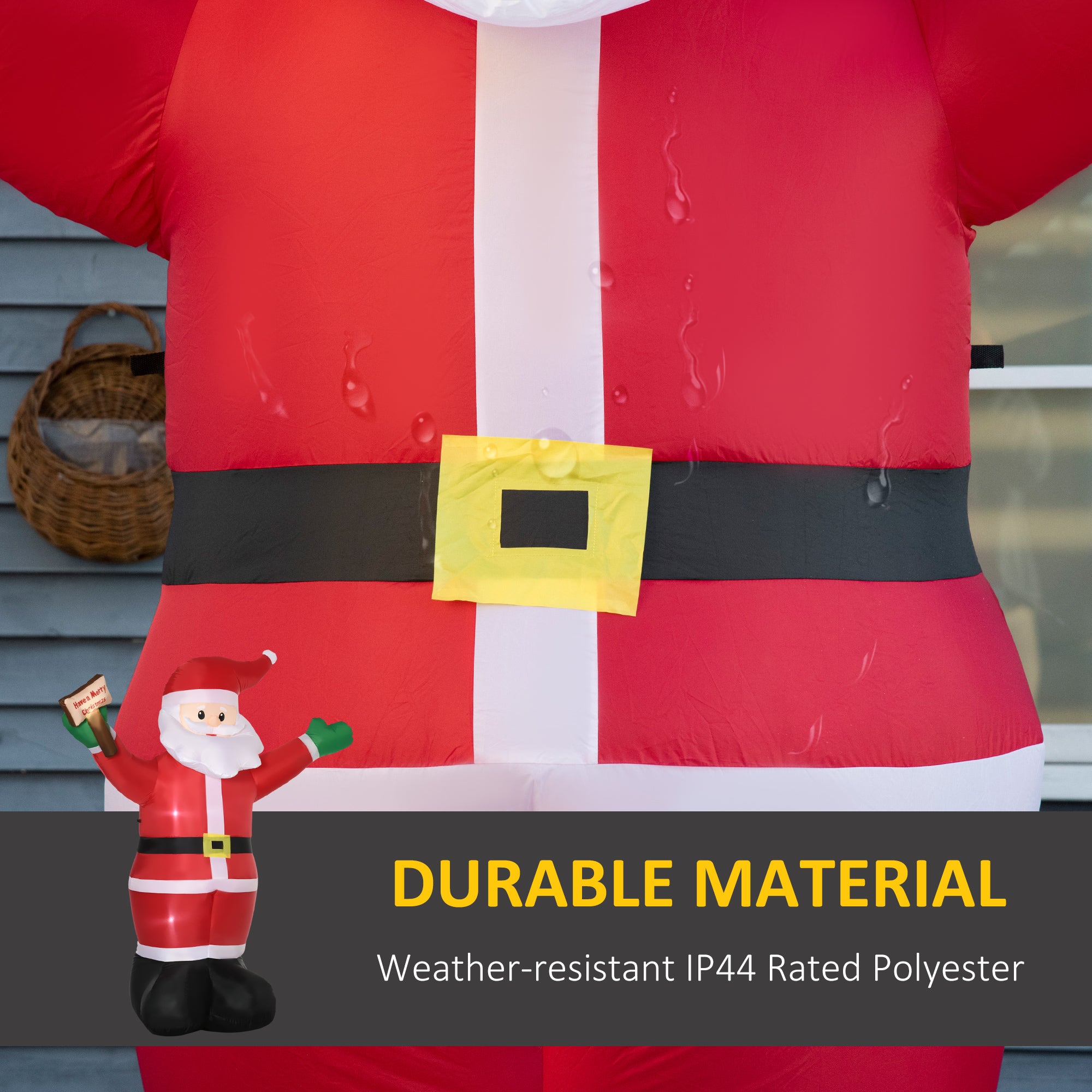 8ft Inflatable Christmas Santa Claus Holds Light Sign of Blessings, Blow-Up Outdoor LED Yard Display for Lawn Garden Party-Home Furnishings > Holiday & Seasonal > Christmas Decorations > Christmas Inflatables-DECOROLALA
