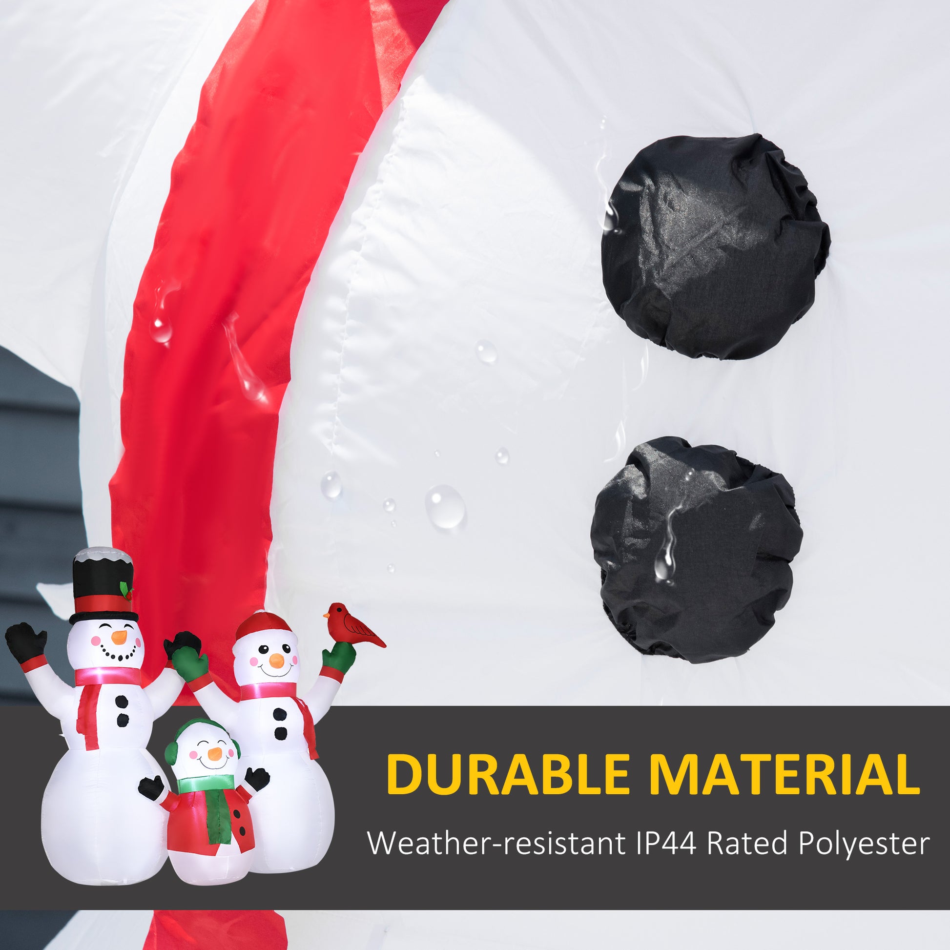 8ft Inflatable Christmas Snowman Family with A Red Bird, Blow-Up Outdoor LED Yard Display for Lawn Garden Party-Home Furnishings > Holiday & Seasonal > Christmas Decorations > Christmas Inflatables-DECOROLALA