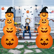 8ft Inflatable Halloween Pumpkin Stack with LED Lights-Halloween Decorations-DECOROLALA