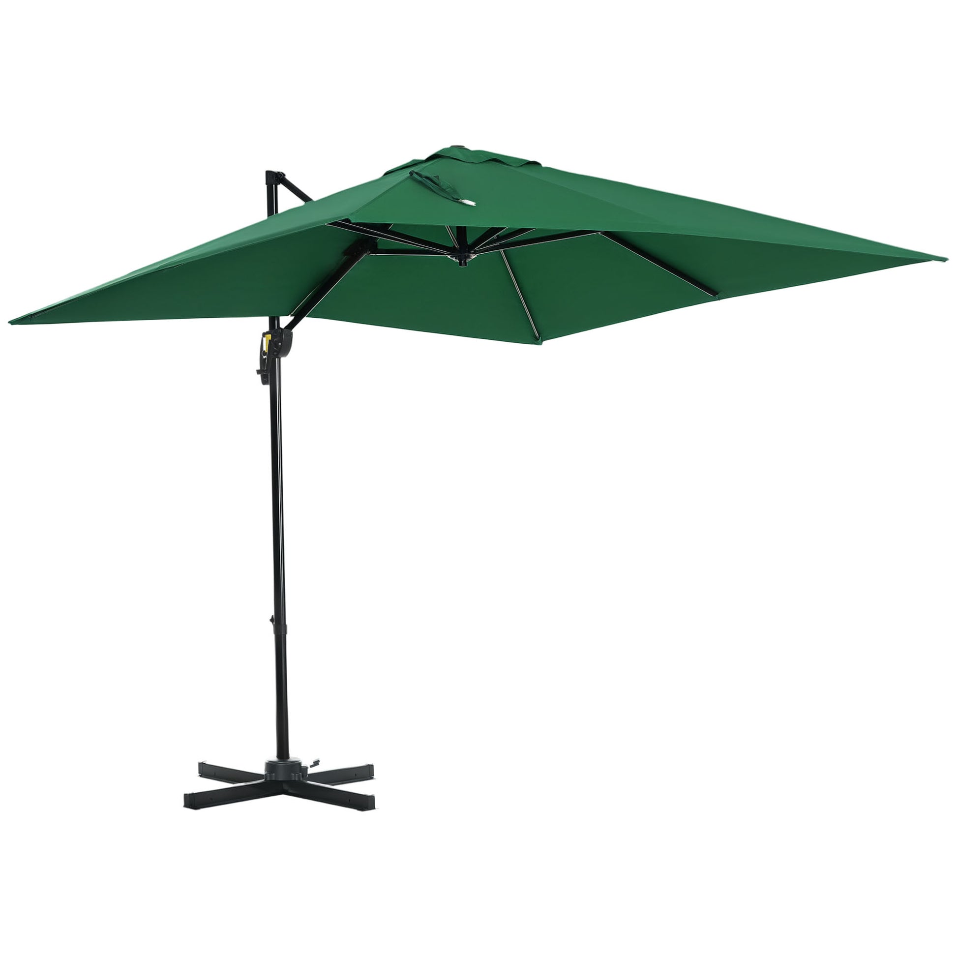 8'x8' Green Cantilever Umbrella, 360¡ Rotatable, Garden Sun Shelter-DECOROLALA