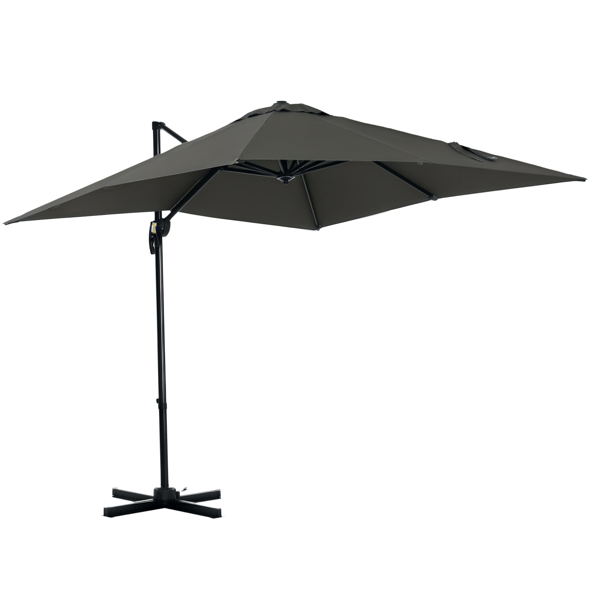 8'x8' Patio Umbrella, Aluminum Cantilever, 360¡ Rotatable, Dark Blue-DECOROLALA