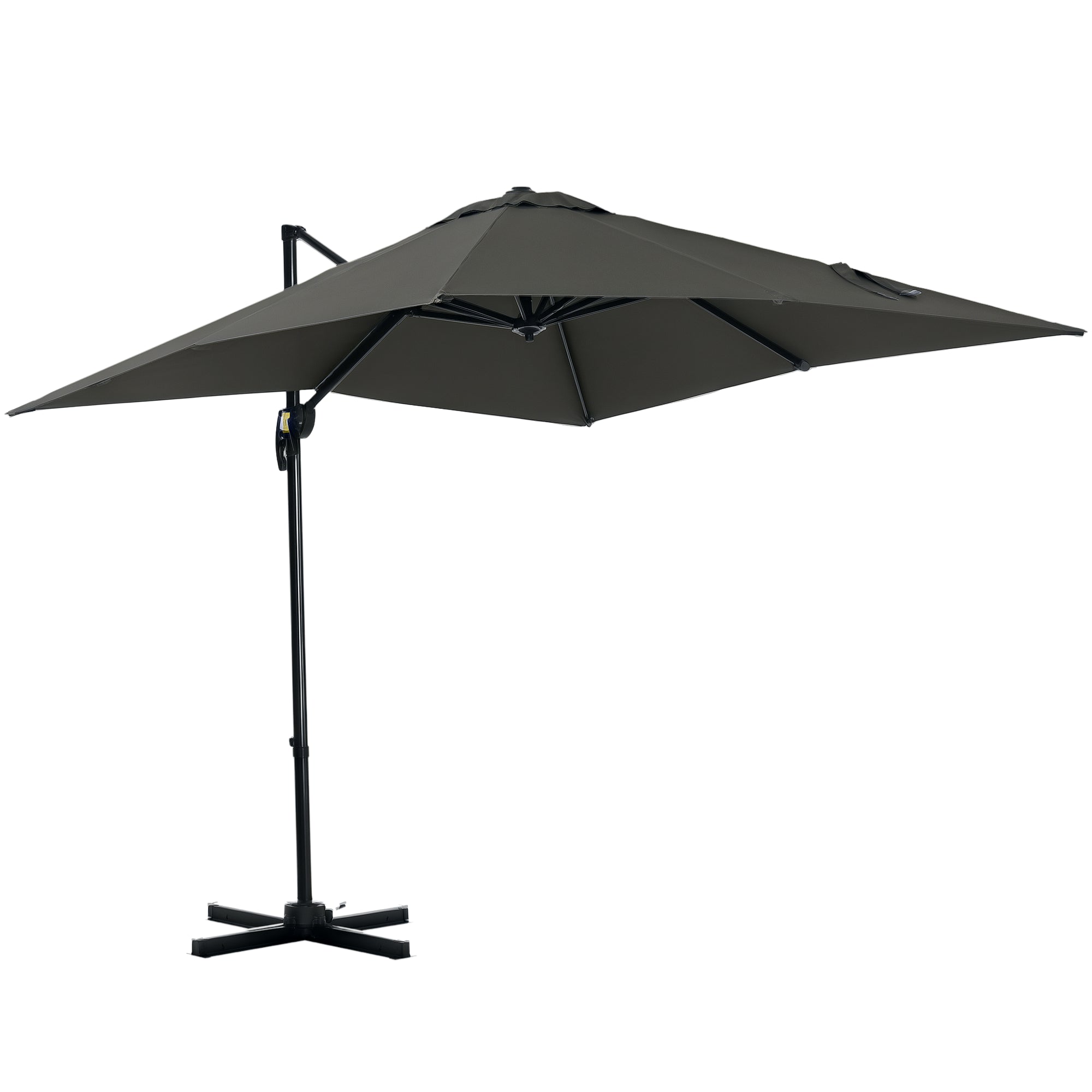8'x8' Patio Umbrella, Aluminum Cantilever, 360¡ Rotatable, Dark Blue-DECOROLALA