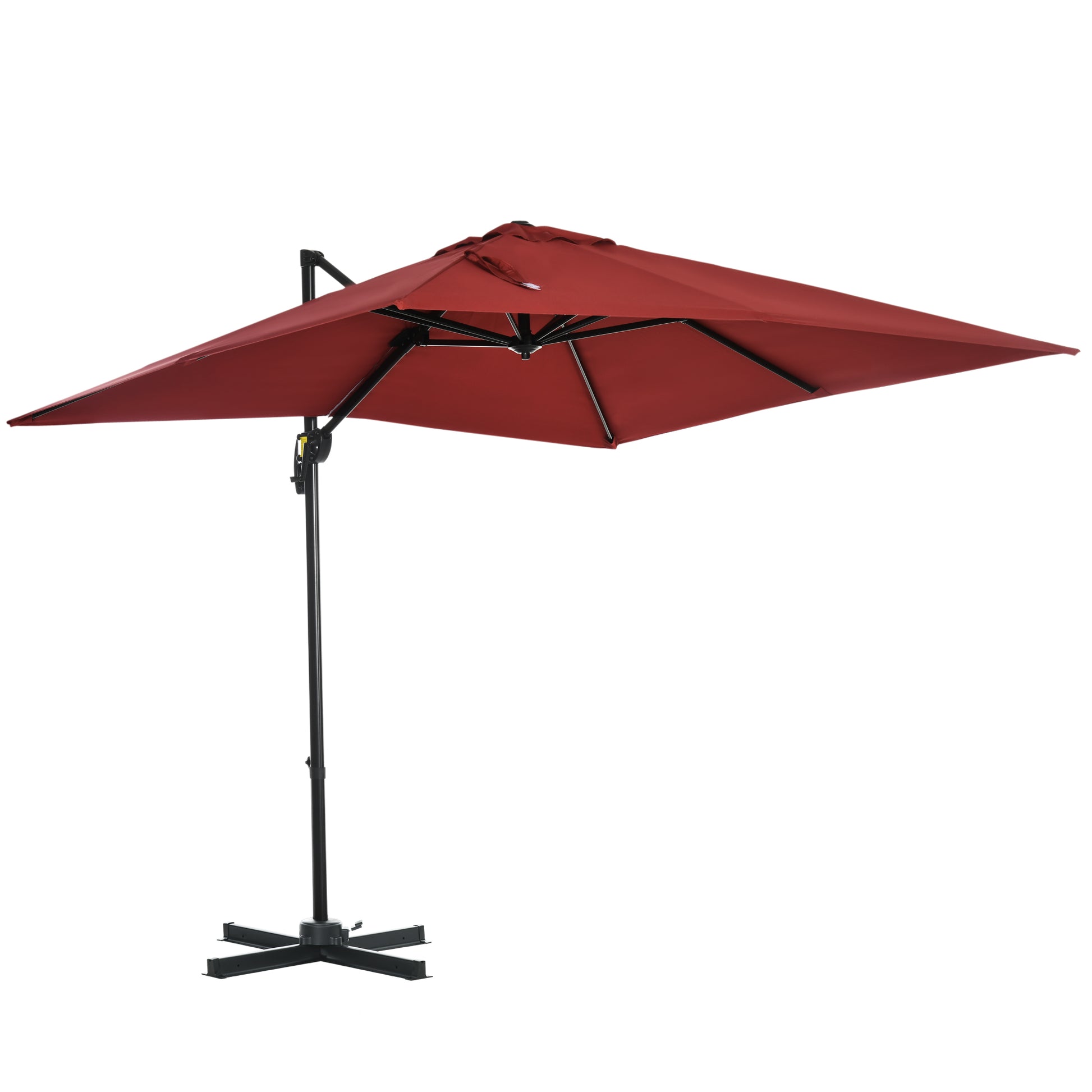 8'x8' Patio Umbrella, Aluminum Cantilever, 360¡ Rotatable, Dark Blue-DECOROLALA