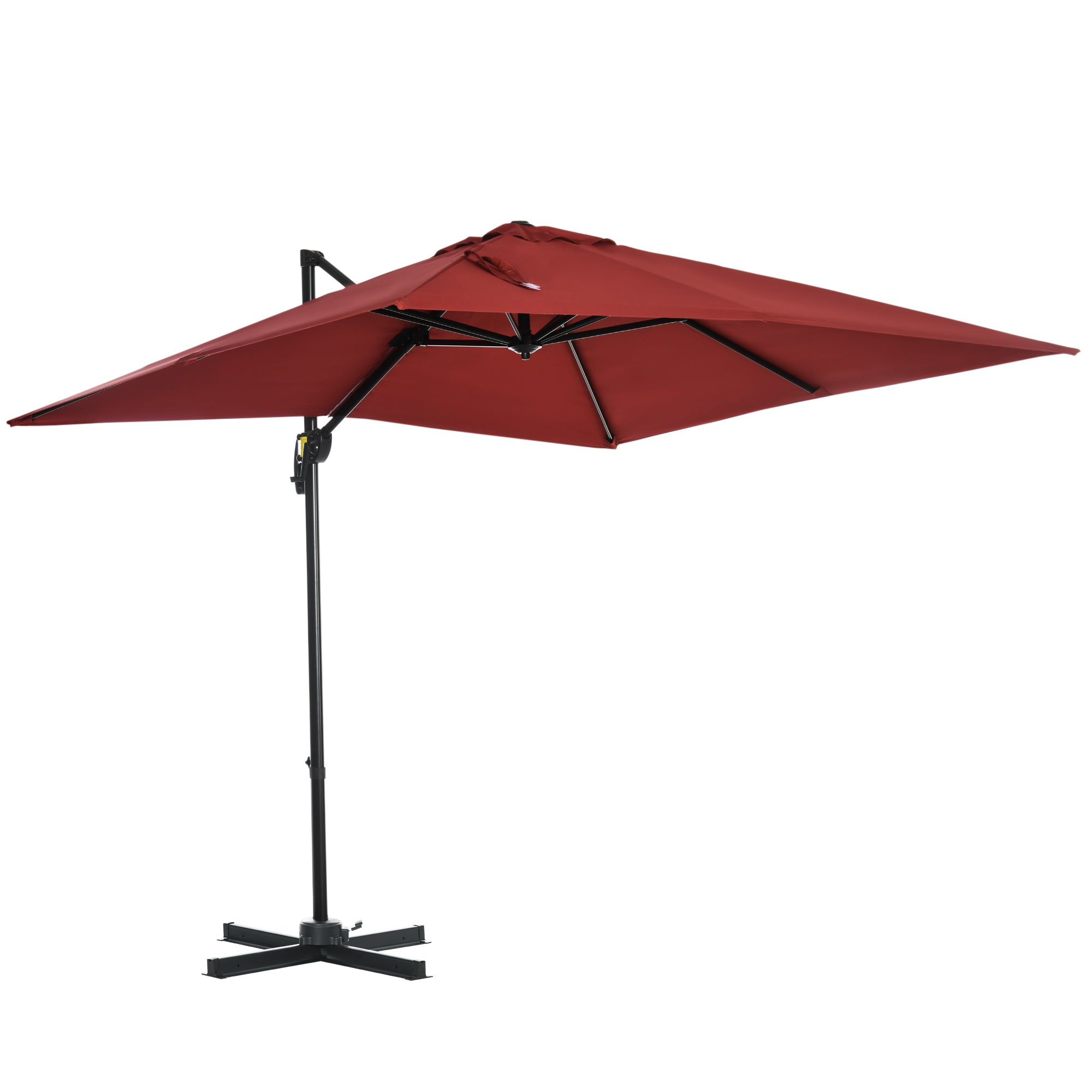 8'x8' Patio Umbrella, Aluminum Cantilever, 360¡ Rotatable, Dark Blue-DECOROLALA