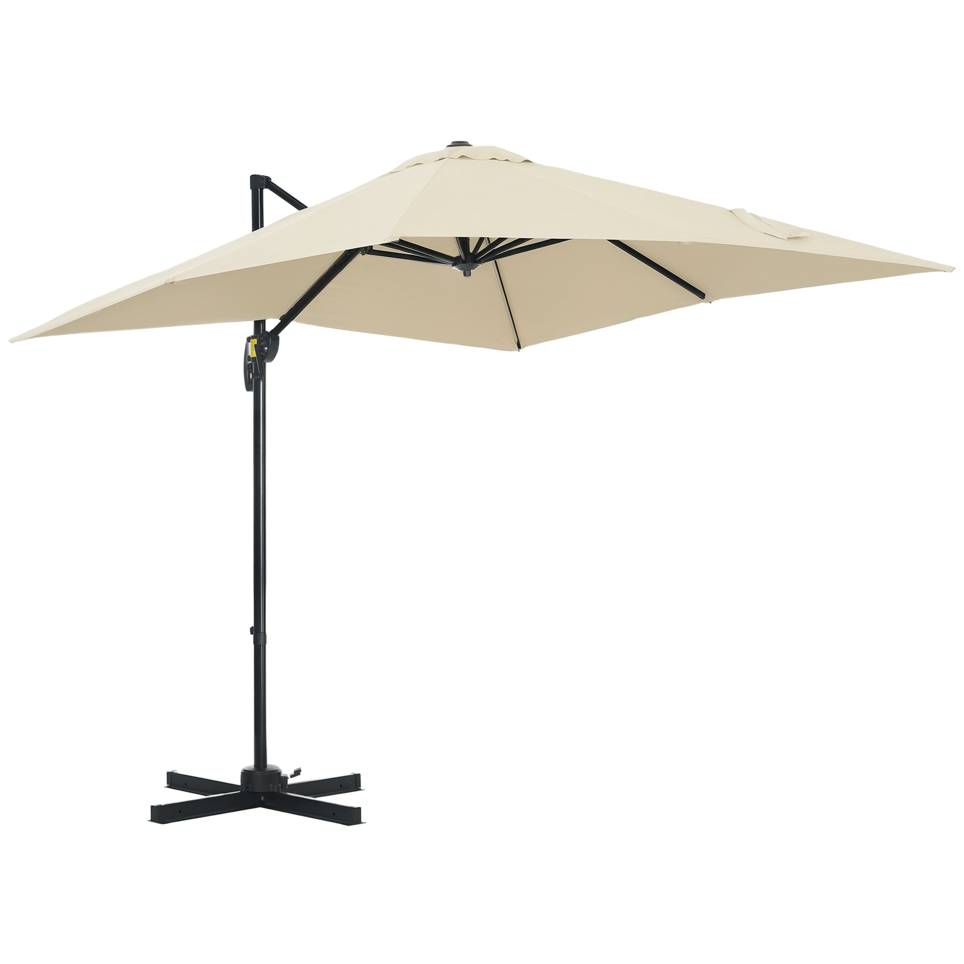 8'x8' Patio Umbrella, Aluminum Cantilever, 360¡ Rotatable, Dark Blue-DECOROLALA