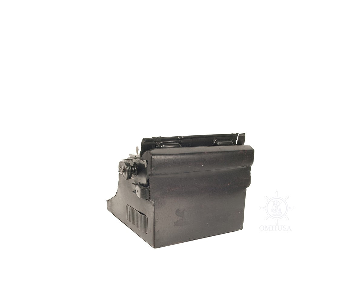9" Black Metal German Replica Typewriter Tabletop Sculpture-Sculptures-DECOROLALA
