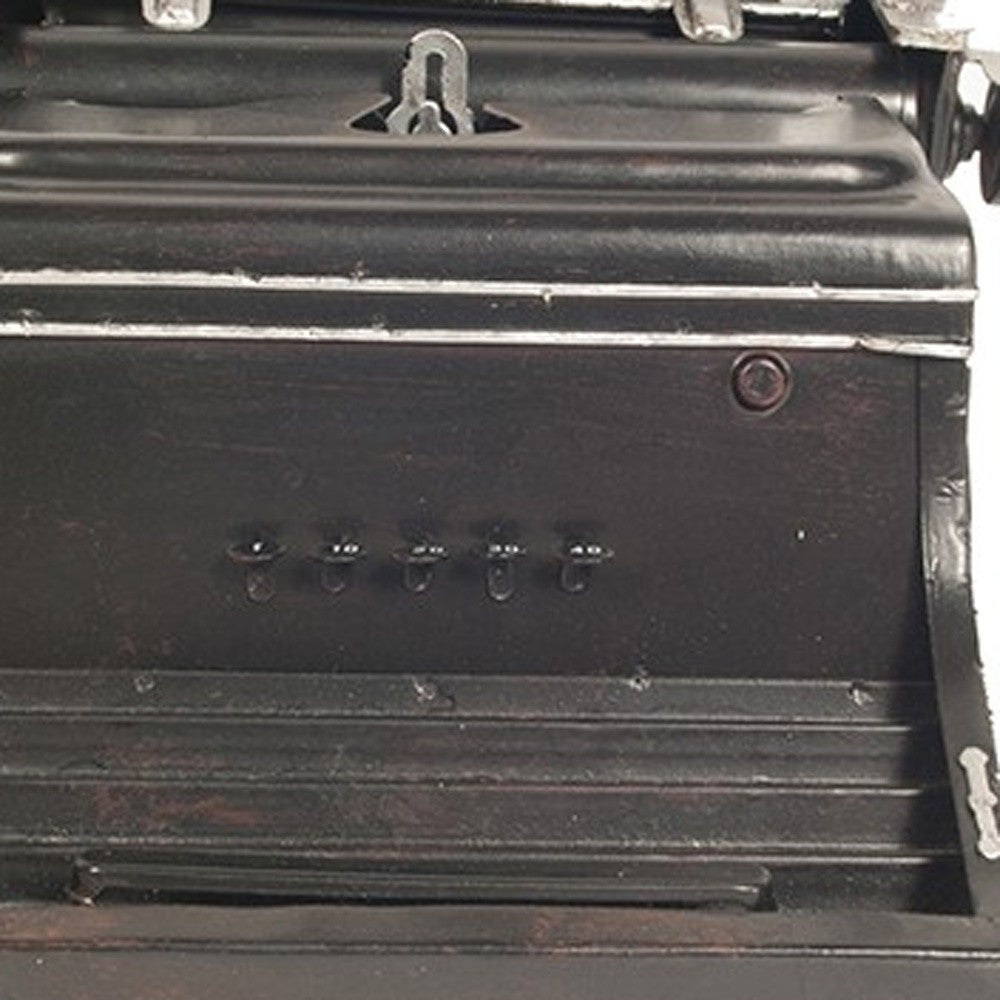 9" Black Metal German Replica Typewriter Tabletop Sculpture-Sculptures-DECOROLALA