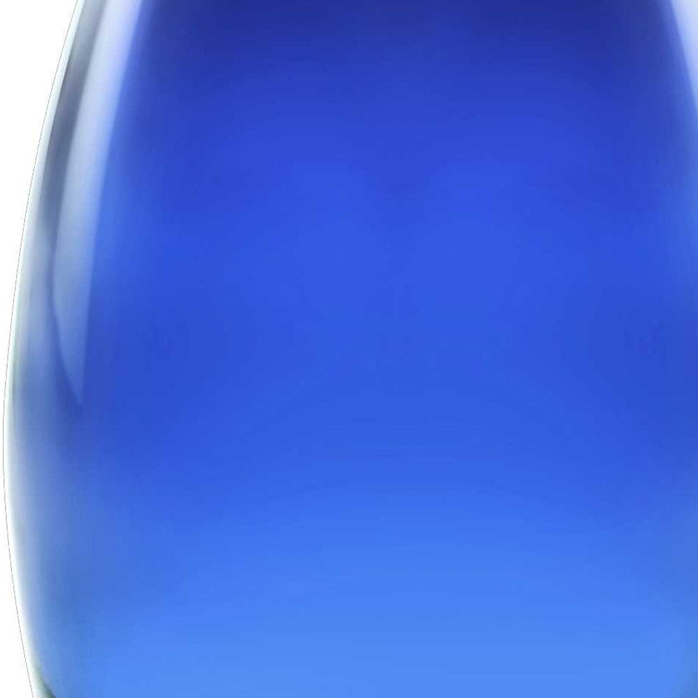 9" Blue Oval Lead Free Crystal Table Vase-Vases-DECOROLALA