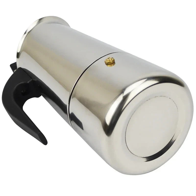 9 Cup Stainless Steel Coffee Maker Moka Pot Stovetop Espresso Maker Silver-Espresso Machine-DECOROLALA