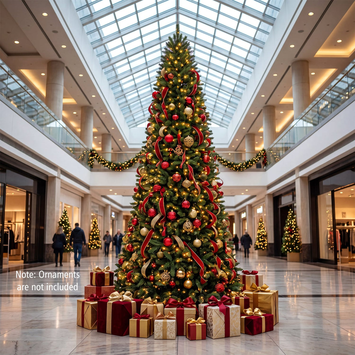 9 FT Pencil Alpine Christmas Tree with 1345 Full Branch Tips and 550 Dual-Color LED Lights-Christmas Trees-DECOROLALA
