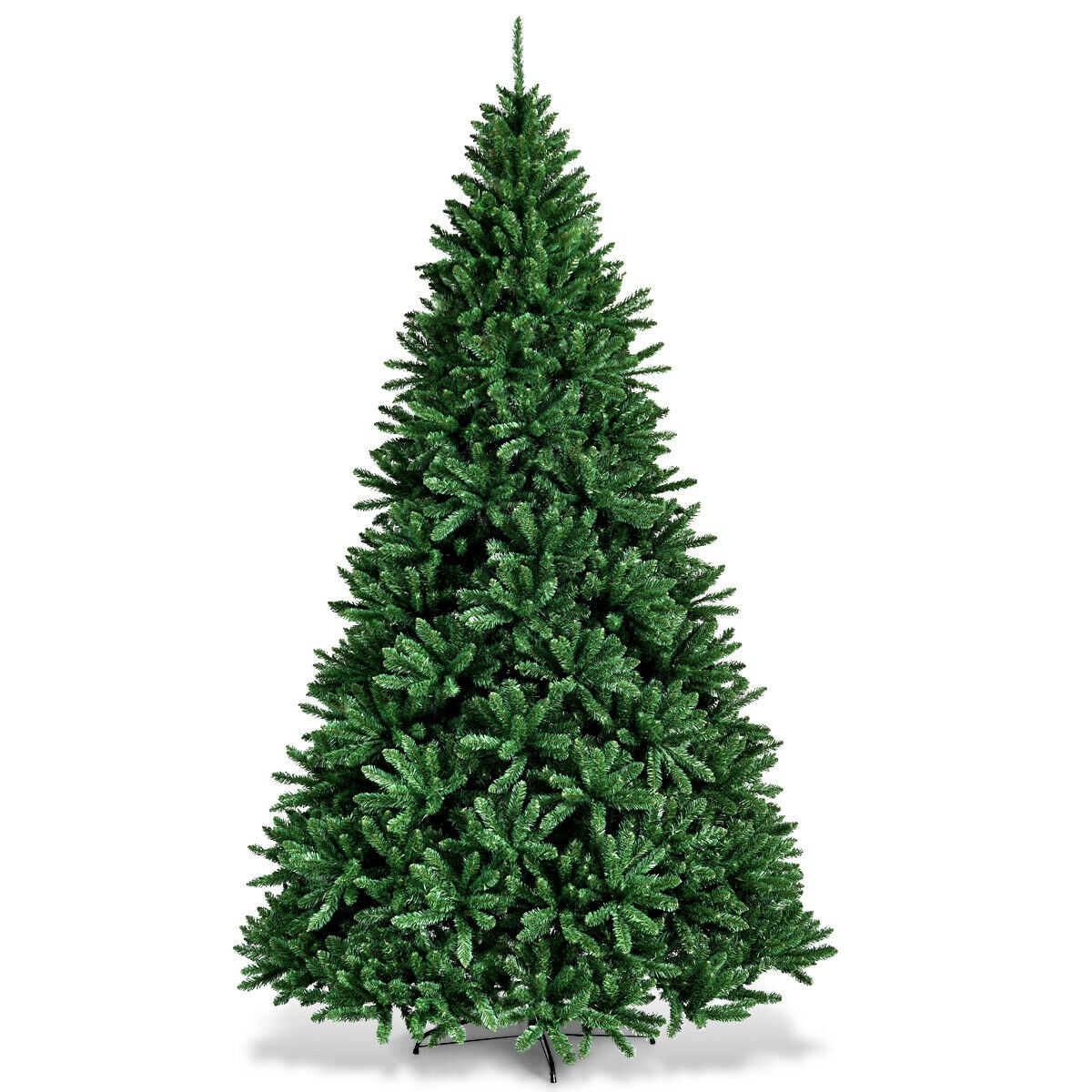 9 Feet Hinged Premium Artificial PVC Christmas Tree with Solid Metal Stand-Christmas Trees-DECOROLALA