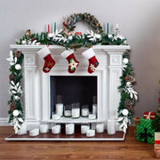 9 Feet Pre-Lit Artificial Christmas Garland with LED Lights-Christmas Decorations & Accessories-DECOROLALA