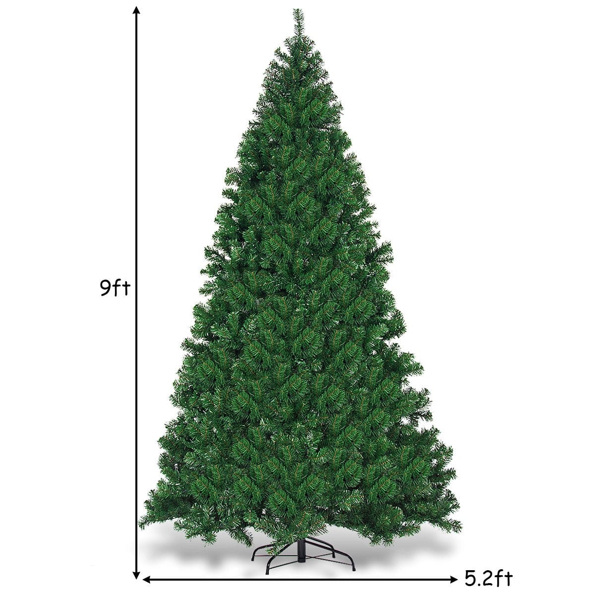9 Feet Pre-Lit PVC Artificial Christmas Tree with 700 LED Lights-Christmas Trees-DECOROLALA