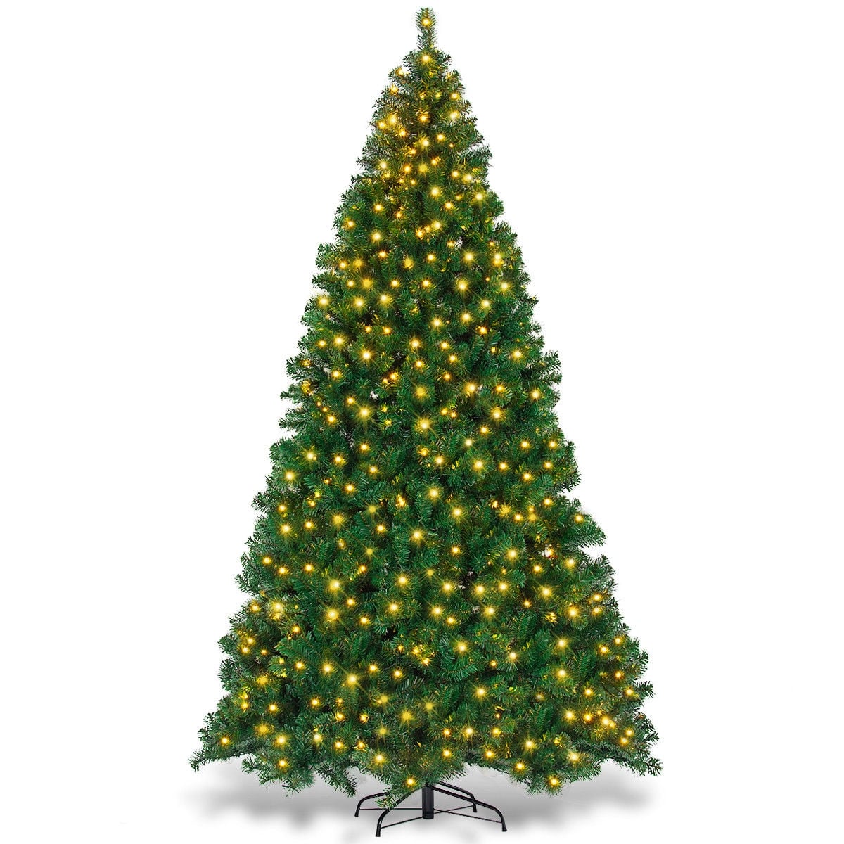 9 Feet Pre-Lit PVC Artificial Christmas Tree with 700 LED Lights-Christmas Trees-DECOROLALA