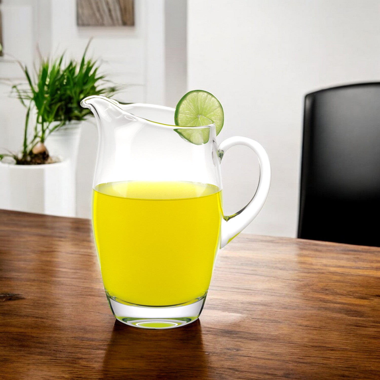 9 Mouth Blown Crystal Barrel Water Juice Or Iced Tea Pitcher 54 Oz-Barware and Drinkware-DECOROLALA