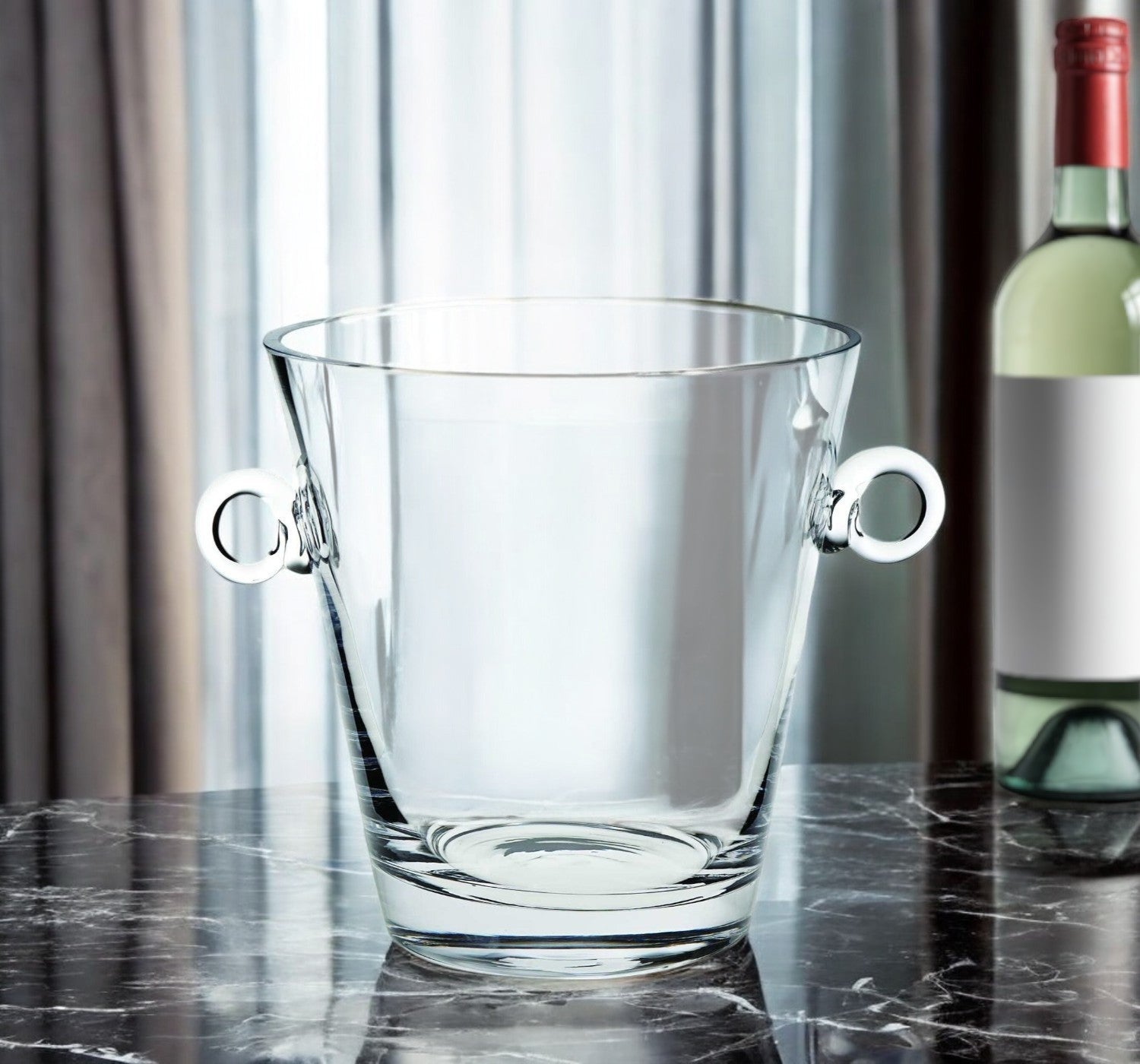 9 Mouth Blown European Glass Ice Bucket Or Cooler-Barware and Drinkware-DECOROLALA
