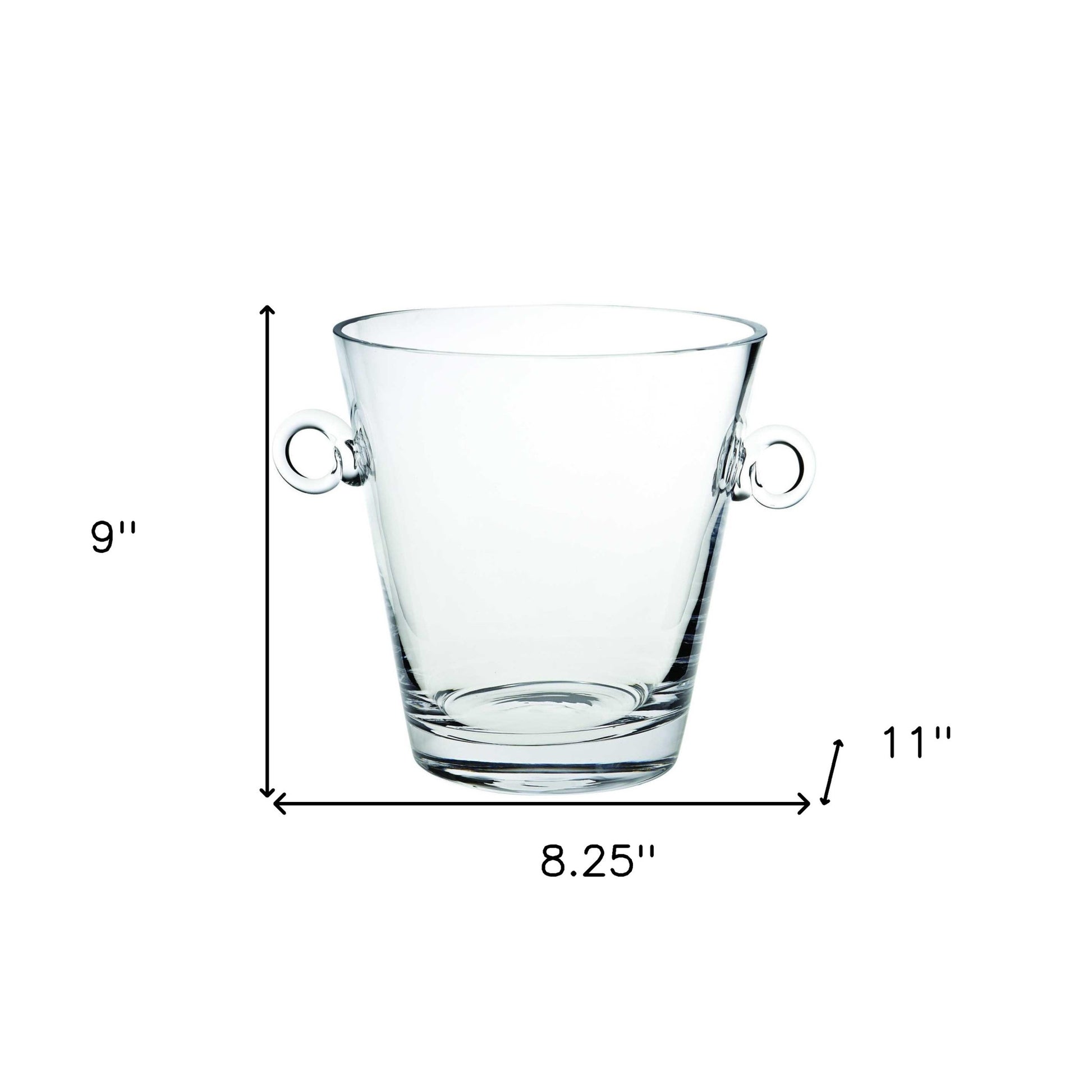 9 Mouth Blown European Glass Ice Bucket Or Cooler-Barware and Drinkware-DECOROLALA