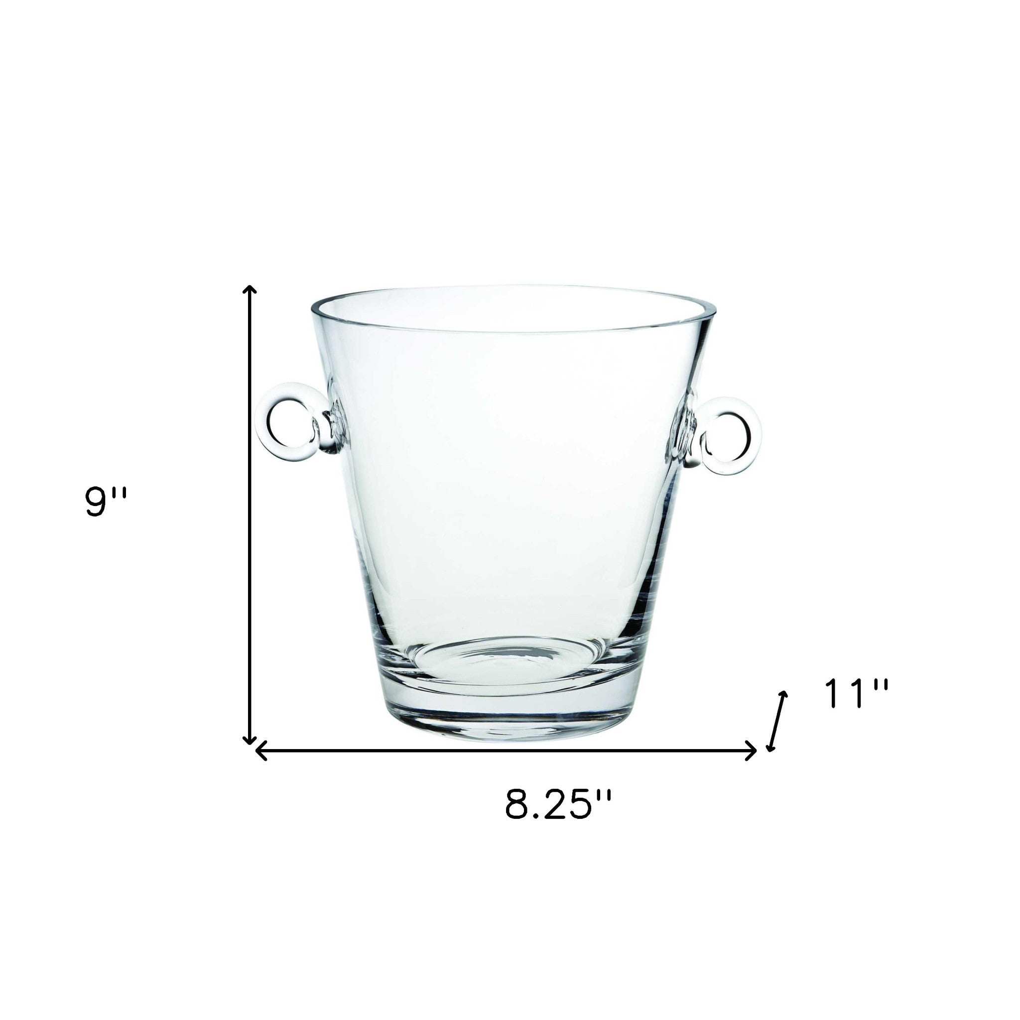 9 Mouth Blown European Glass Ice Bucket Or Cooler-Barware and Drinkware-DECOROLALA
