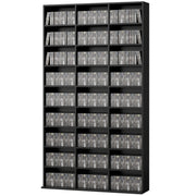 9-Tier Media Storage Cabinet - Black 69" Tall Shelf-DECOROLALA