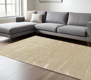 9' X 12' Beige Wool Hand Tufted Area Rug-Area Rugs-DECOROLALA