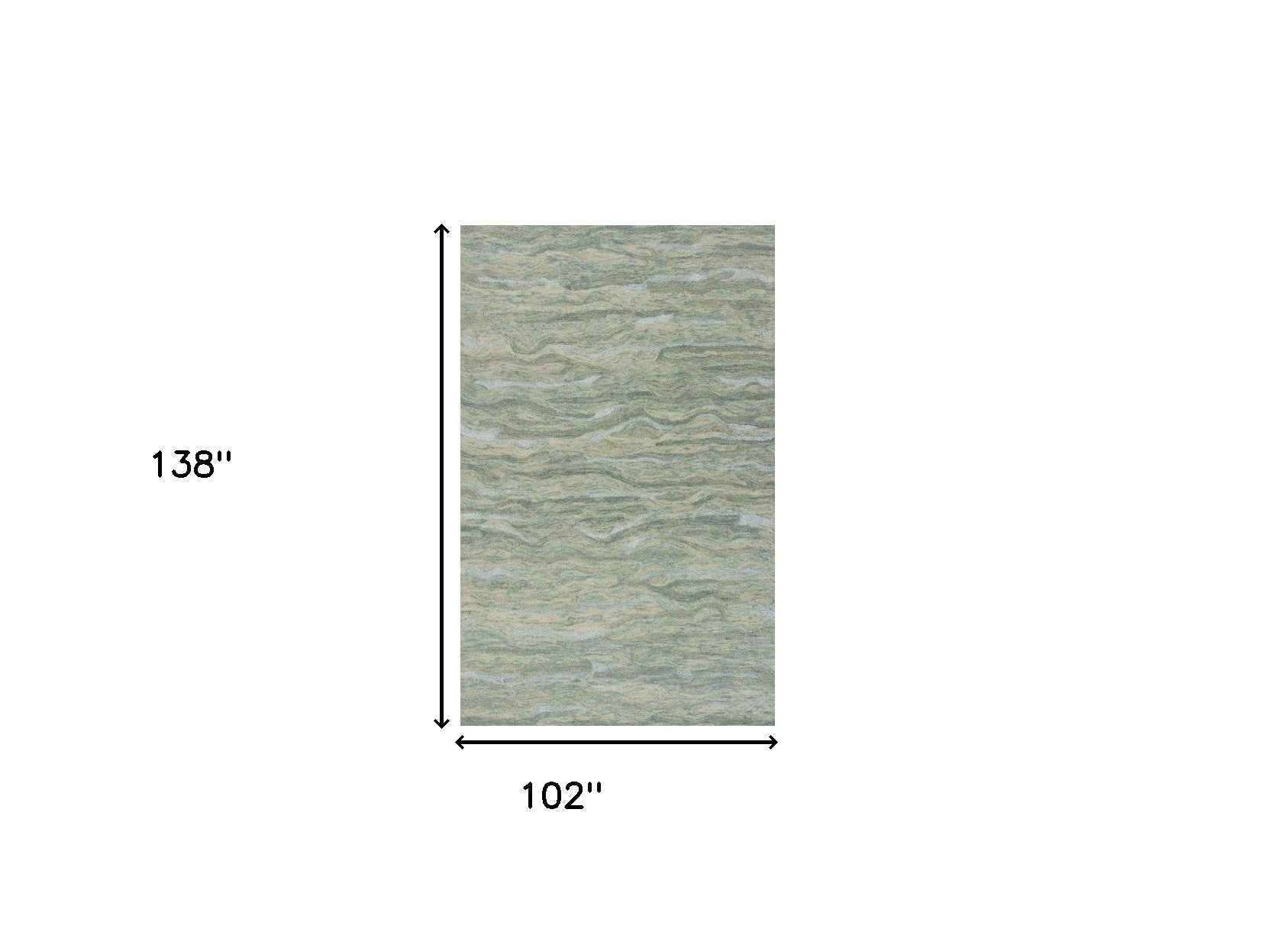 9' X 12' Blue and Beige Wool Hand Tufted Area Rug-Area Rugs-DECOROLALA