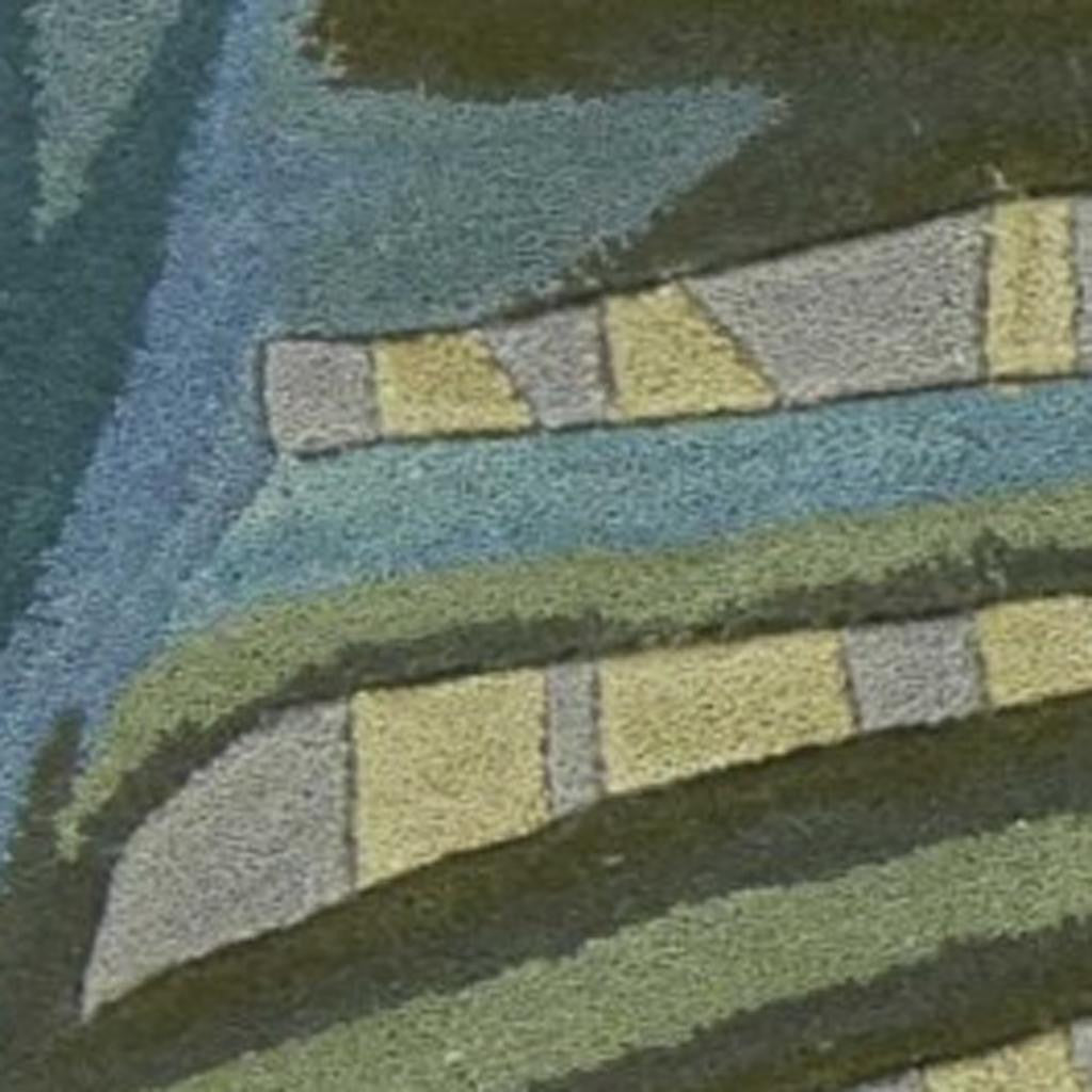 9' X 12' Gray And Blue Wool Tropical Botanical Hand Tufted Area Rug-Area Rugs-DECOROLALA