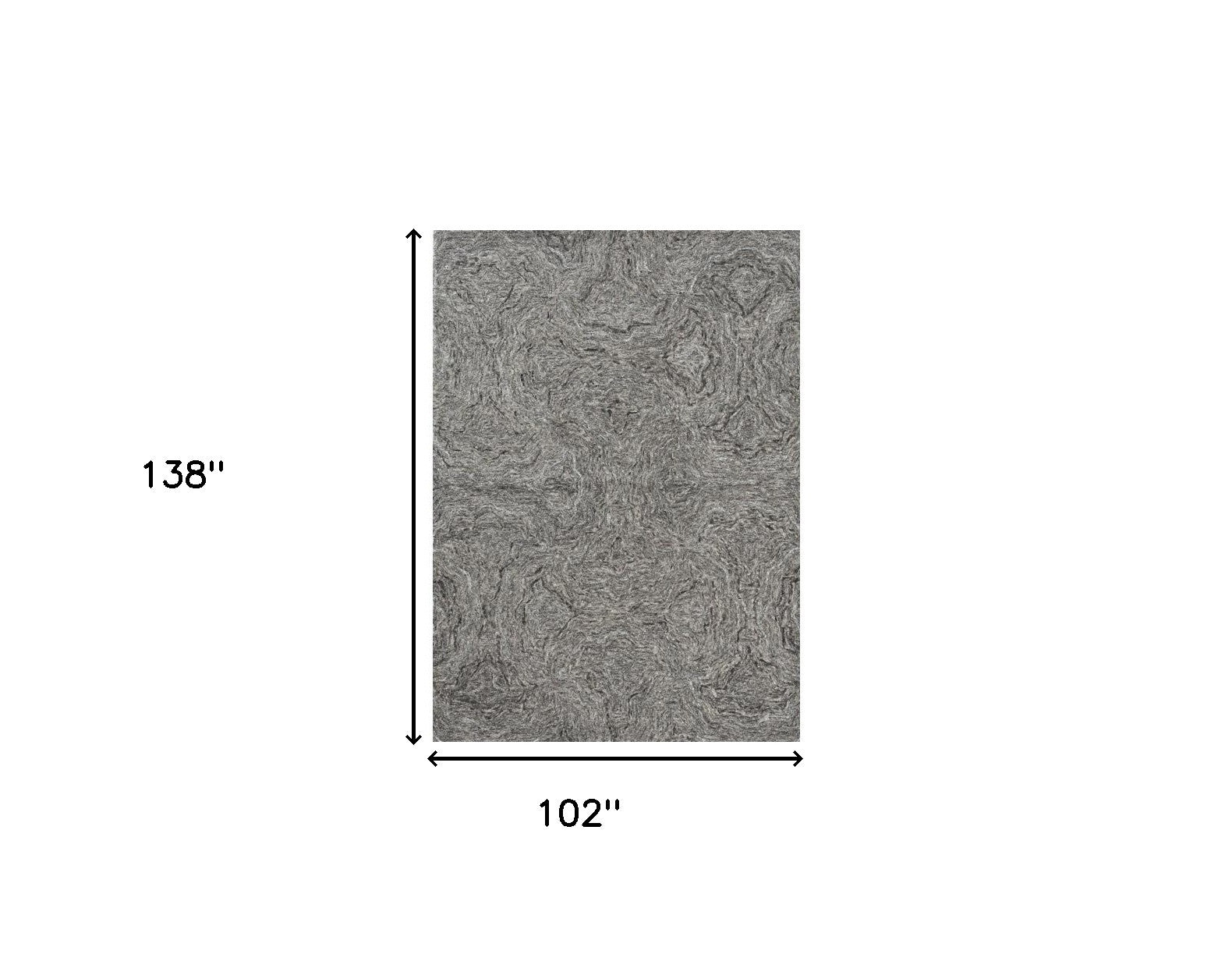 9' X 12' Gray And Dark Gray Wool Abstract Hand Tufted Area Rug-Area Rugs-DECOROLALA