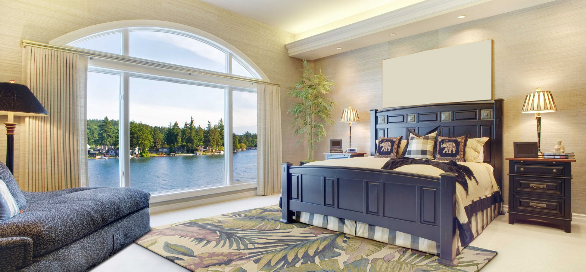 9' X 12' Green Pink And Purple Wool Tropical Botanical Hand Tufted Area Rug-Area Rugs-DECOROLALA