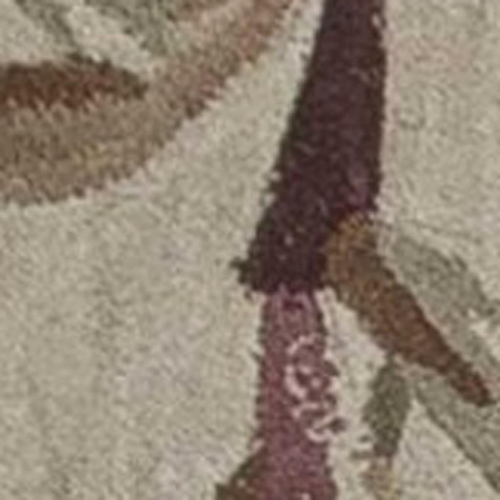 9' X 12' Ivory Green And Brown Wool Botanical Leaves Hand Tufted Area Rug-Area Rugs-DECOROLALA