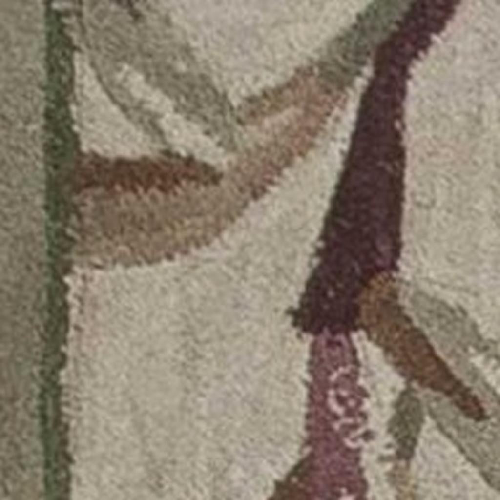 9' X 12' Ivory Green And Brown Wool Botanical Leaves Hand Tufted Area Rug-Area Rugs-DECOROLALA