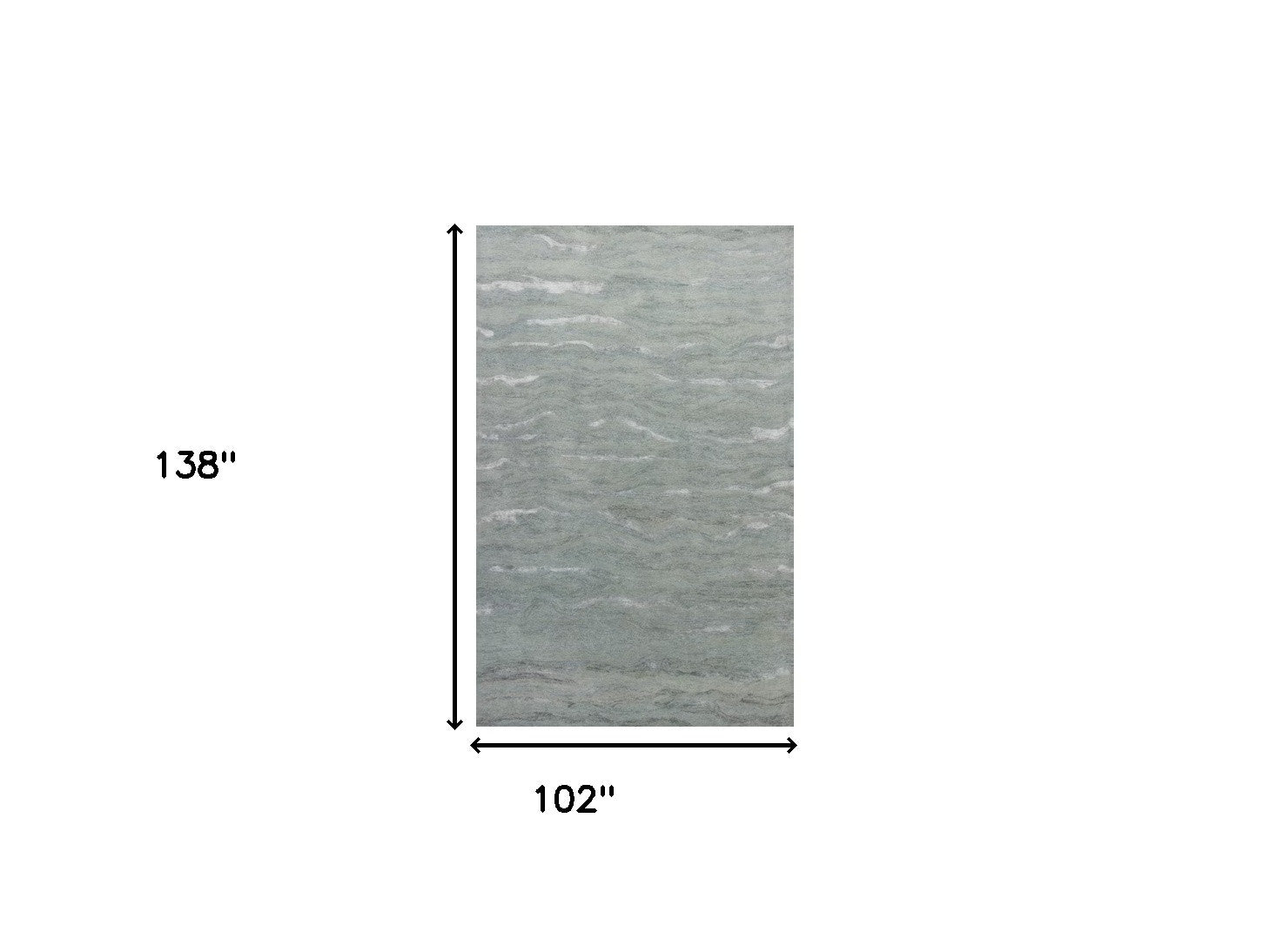 9' X 12' Slate Gray And Ivory Wool Abstract Hand Tufted Area Rug-Area Rugs-DECOROLALA