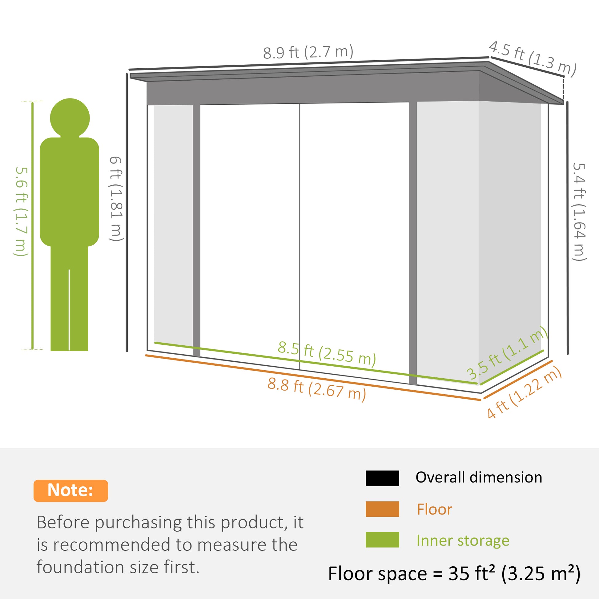 9' x 4' Galvanized Steel Garden Storage Shed - Grey-Patio & Garden > Lawn & Garden > Sheds-DECOROLALA